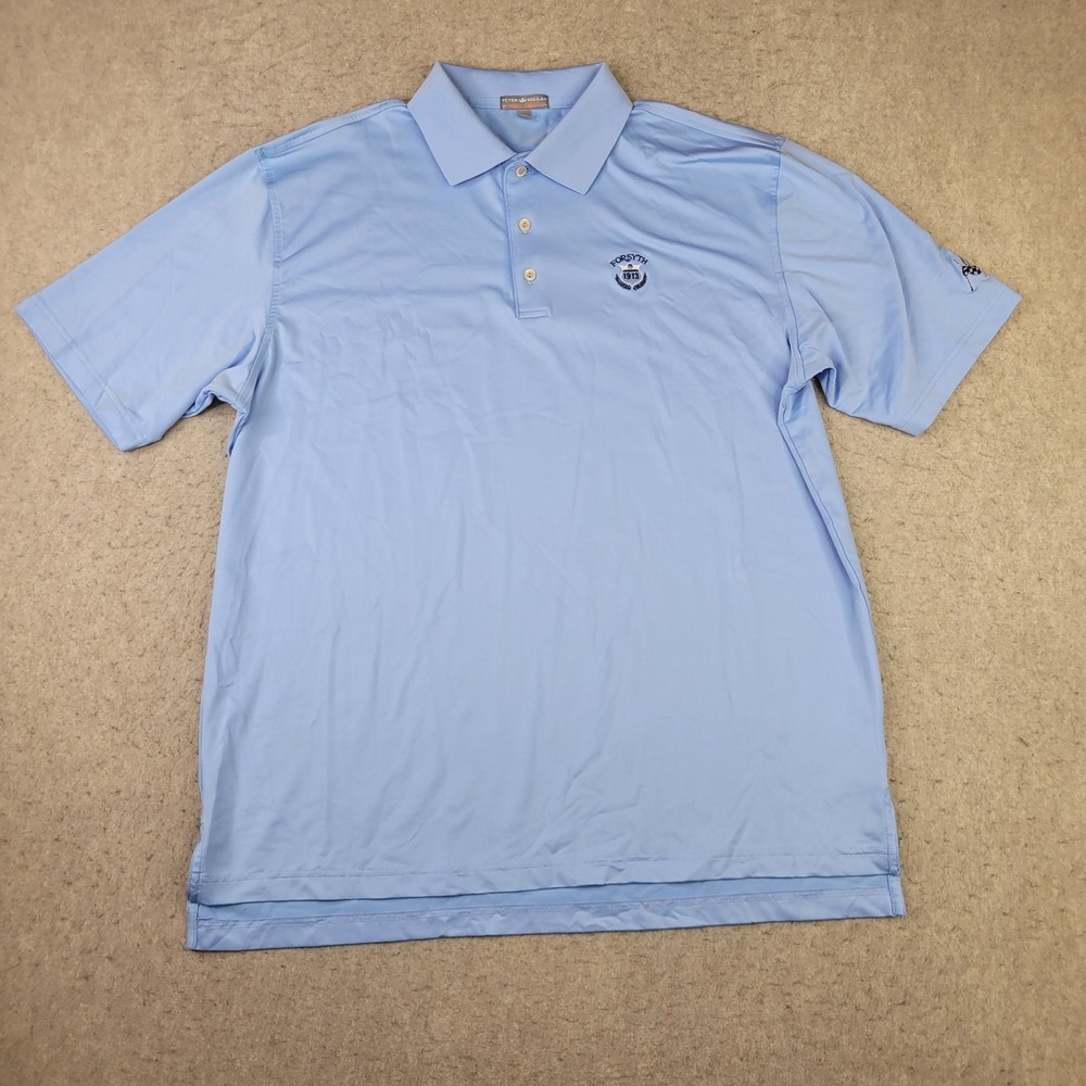 Peter Millar Summer Comfort Forsyth Polo Shirt Mens XL Blue Short Sleeve